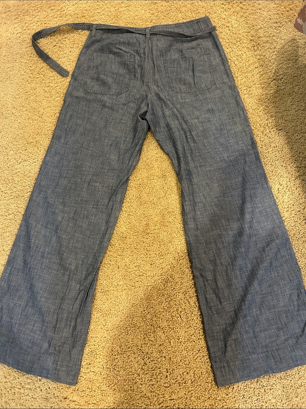 GAP Chambray Wide-Leg Trousers - Denim Blue - Picture 7 of 10